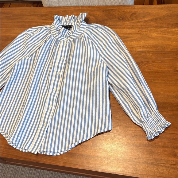 Veronica Beard Calisto Textured Striped Ruffle Collar Size Small - Picture 6 of 10